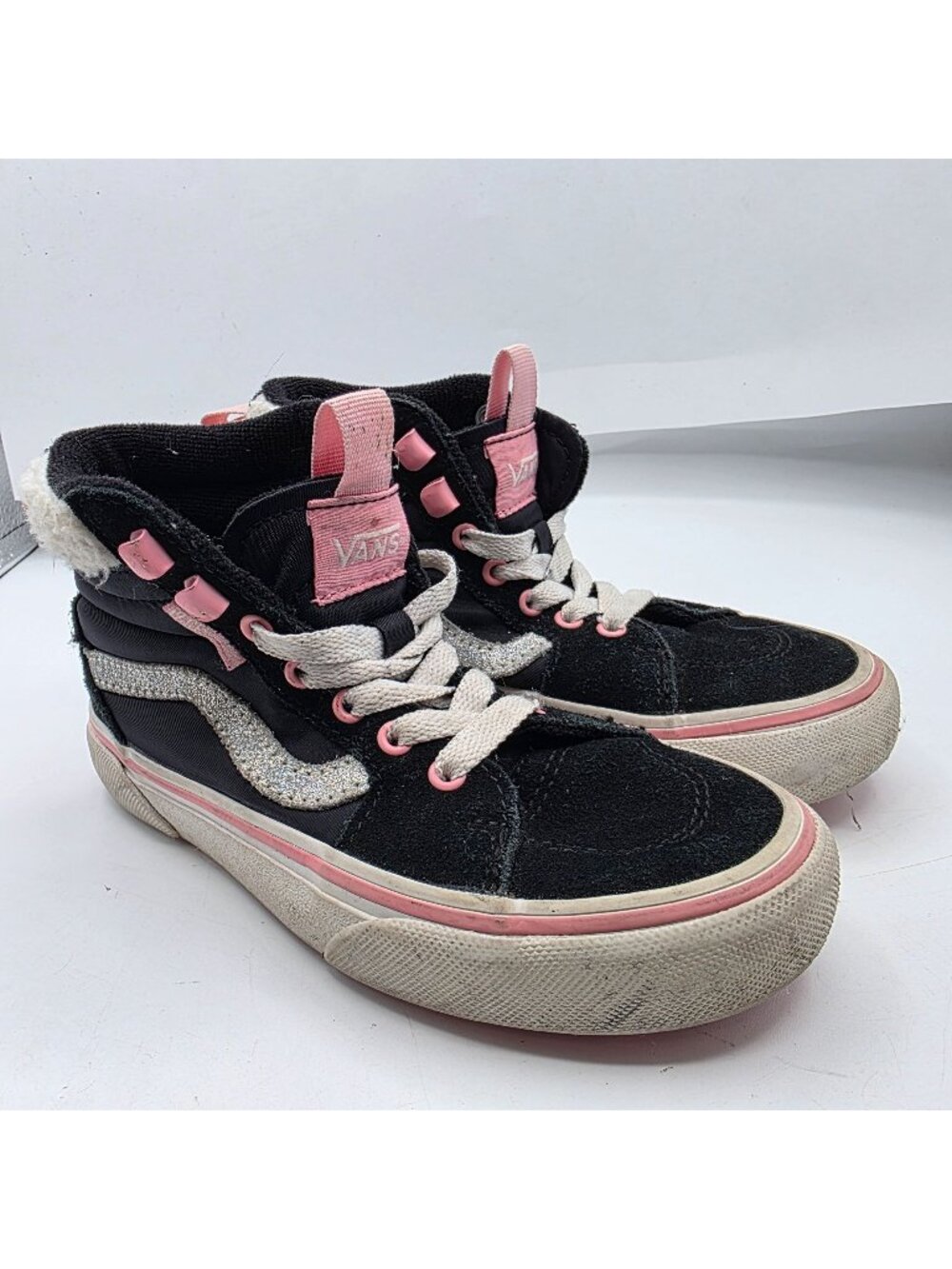 Vans Filmore Hi Vansguard Girls Size 12 Black Pink High Top Sneakers Casual